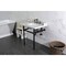 Kingston Brass 30 Carrara Marble Console Sink with Brass Legs, Marble WhiteMatte Black LMS3030MBSQ0 - alternate 3